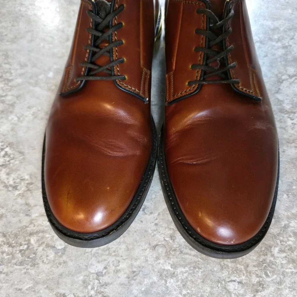 Marc Jacobs Brown Leather Plated Heel Bolted Dress Shoe Handmade In Italy Size 8